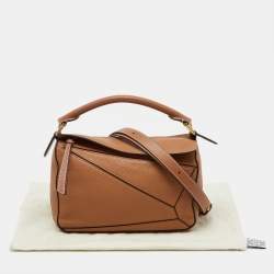 Pre Owned Loewe Tan Leather Small Puzzle Shoulder Bag