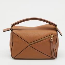 Pre Owned Loewe Tan Leather Small Puzzle Shoulder Bag
