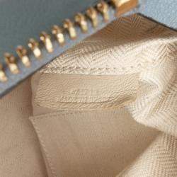 Pre Owned Loewe Blue Small Tricolor Calfskin Puzzle Satchel