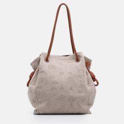 Pre Owned Loewe Beige Medium Canvas Flamenco Knot Tote