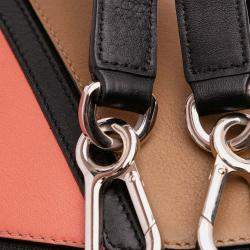 Pre Owned Loewe Brown Small Calfskin Graphic Puzzle Satchel