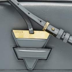 Pre Owned Loewe Light Blue Leather Barcelona Crossbody Bag