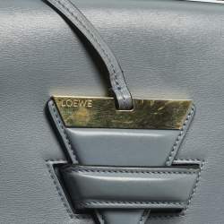 Pre Owned Loewe Light Blue Leather Barcelona Crossbody Bag