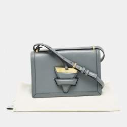 Pre Owned Loewe Light Blue Leather Barcelona Crossbody Bag