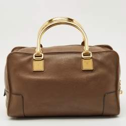 Pre Owned Loewe Brown Leather Amazona Satchel