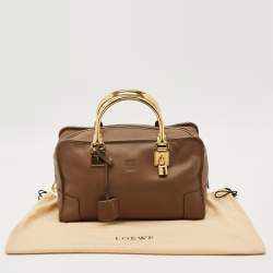 Pre Owned Loewe Brown Leather Amazona Satchel