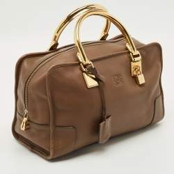 Pre Owned Loewe Brown Leather Amazona Satchel