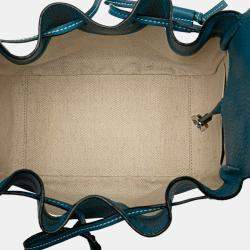 Pre Owned Loewe Blue Small Grained Calfskin Drawstring Hammock Bag