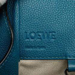 Pre Owned Loewe Blue Small Grained Calfskin Drawstring Hammock Bag