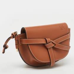 Pre Owned Loewe Brown Leather Mini Gate Dual Bag
