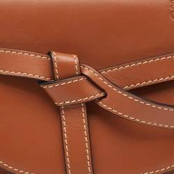 Pre Owned Loewe Brown Leather Mini Gate Dual Bag