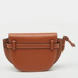 Pre Owned Loewe Brown Leather Mini Gate Dual Bag