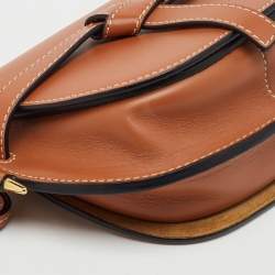 Pre Owned Loewe Brown Leather Mini Gate Dual Bag
