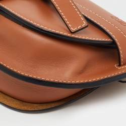 Pre Owned Loewe Brown Leather Mini Gate Dual Bag