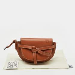Pre Owned Loewe Brown Leather Mini Gate Dual Bag