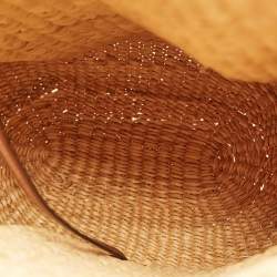 Pre Owned Loewe Natural/Tan Woven Raffia Shell Basket Bag