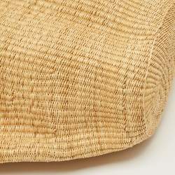 Pre Owned Loewe Natural/Tan Woven Raffia Shell Basket Bag