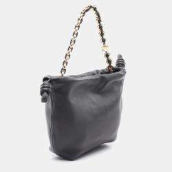 Pre Owned Loewe Flamenco Mini Black Leather Shoulder Bag