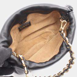 Pre Owned Loewe Flamenco Mini Black Leather Shoulder Bag