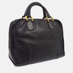 Pre Owned Loewe Amazona 32 Black Leather Handbag
