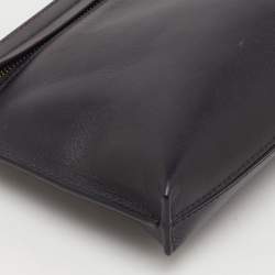 Pre Owned Loewe Black/Orange Leather and Patent Leather Anagram T Pouch