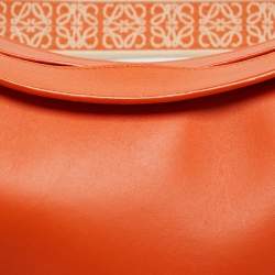 Pre Owned Loewe Orange Leather Luna Hobo