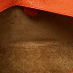 Pre Owned Loewe Orange Leather Luna Hobo