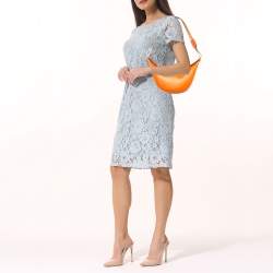 Pre Owned Loewe Orange Leather Luna Hobo