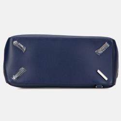 Pre Owned Loewe Blue Large Calfskin Puzzle Satchel