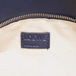 Pre Owned Loewe Blue Large Calfskin Puzzle Satchel