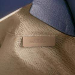 Pre Owned Loewe Blue Large Calfskin Puzzle Satchel