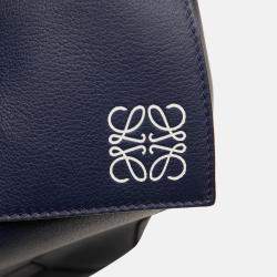 Pre Owned Loewe Blue Large Calfskin Puzzle Satchel