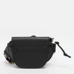 Pre Owned Loewe Black Leather Mini Gate Crossbody Bag