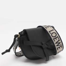 Pre Owned Loewe Black Leather Mini Gate Crossbody Bag