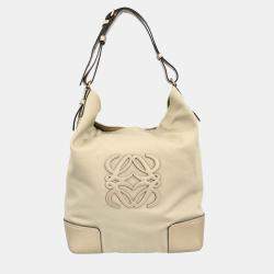 Pre Owned Loewe Beige Hobo Shoulder Bag