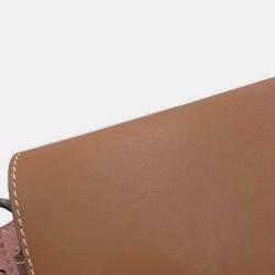 Pre Owned Loewe Brown Pink Mini Tricolor Leather Gate Crossbody