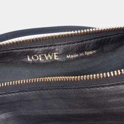 Pre Owned Loewe Black Pleated Nappa Bracelet Pouch
