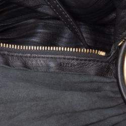 Pre Owned Loewe Black Pleated Nappa Bracelet Pouch