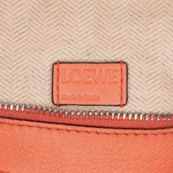 Pre Owned Loewe Orange Mini Calfskin Puzzle Satchel