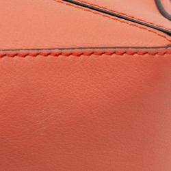 Pre Owned Loewe Orange Mini Calfskin Puzzle Satchel