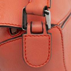 Pre Owned Loewe Orange Mini Calfskin Puzzle Satchel