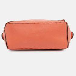 Pre Owned Loewe Orange Mini Calfskin Puzzle Satchel