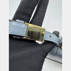 Pre Owned LOEWE Barcelona blue calf leather crossbody bag