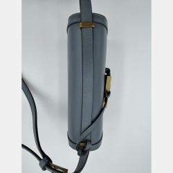 Pre Owned LOEWE Barcelona blue calf leather crossbody bag