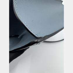 Pre Owned LOEWE Barcelona blue calf leather crossbody bag