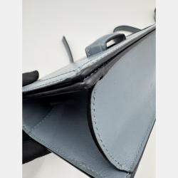 Pre Owned LOEWE Barcelona blue calf leather crossbody bag