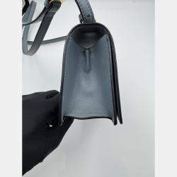 Pre Owned LOEWE Barcelona blue calf leather crossbody bag