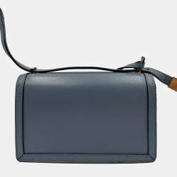 Pre Owned LOEWE Barcelona blue calf leather crossbody bag