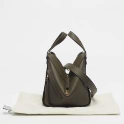 Pre Owned Loewe Olive Green Leather Small Hammock Shoulder Bag