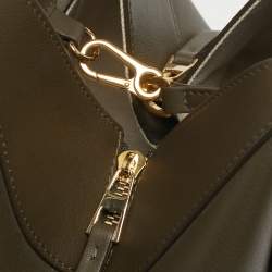 Pre Owned Loewe Olive Green Leather Small Hammock Shoulder Bag